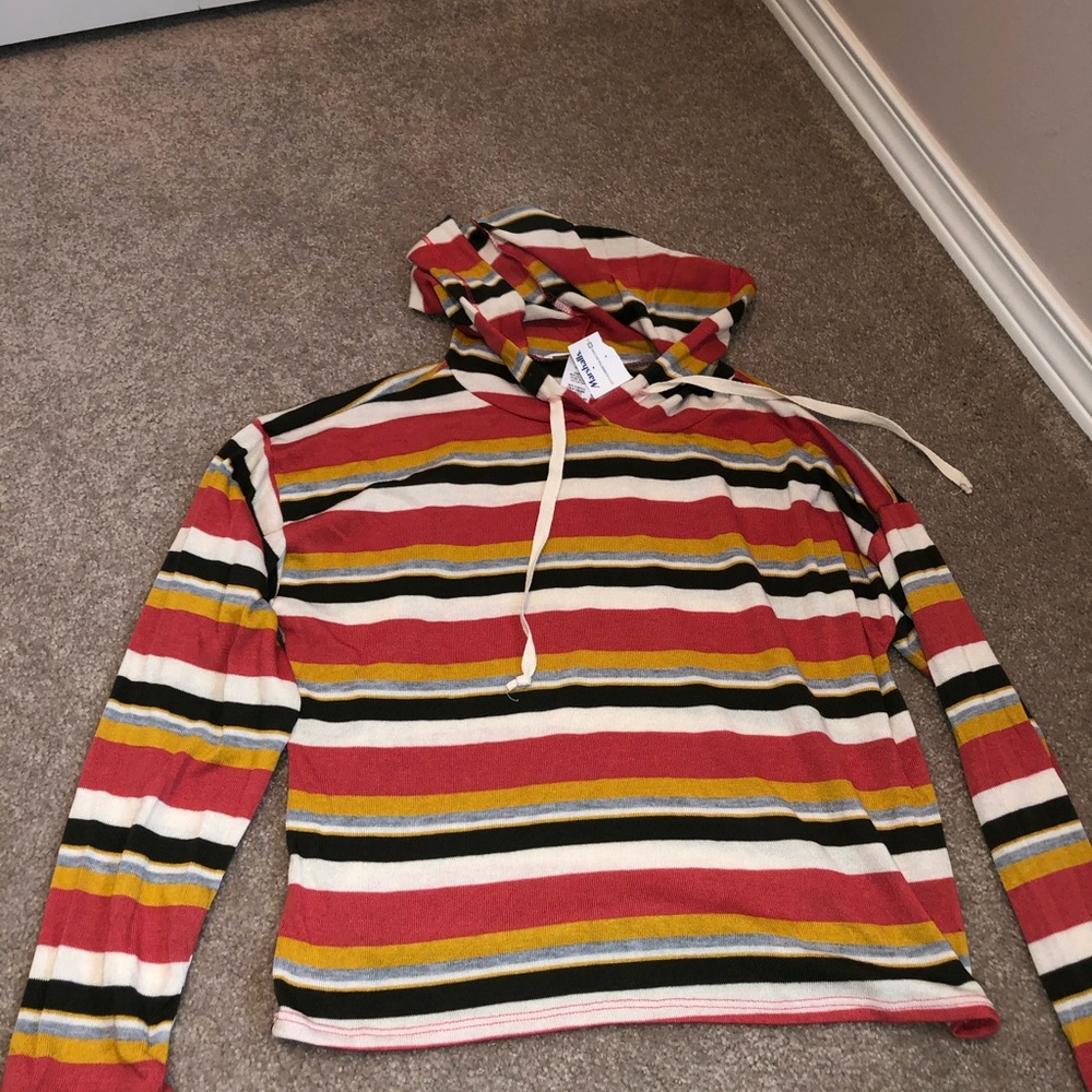 Stripe cropped hoodie